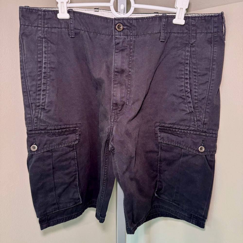 Levis Mens Black Cargo Shorts Cotton Multi Pocket Utility Shorts 38
